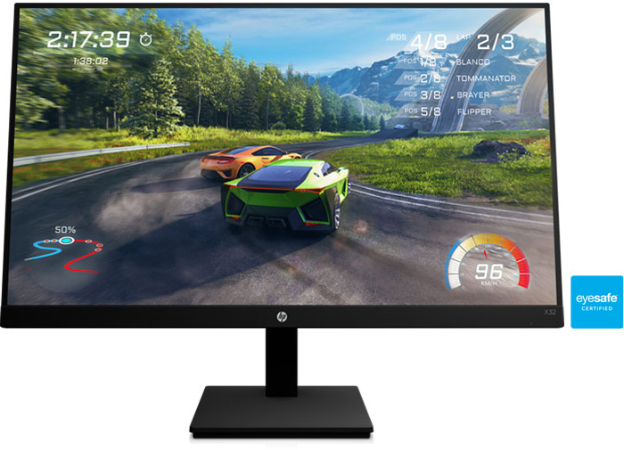 Eyesafe Certified HP X32 QHD HDR Gaming Monitor Reduced Blue Light Color Integrity