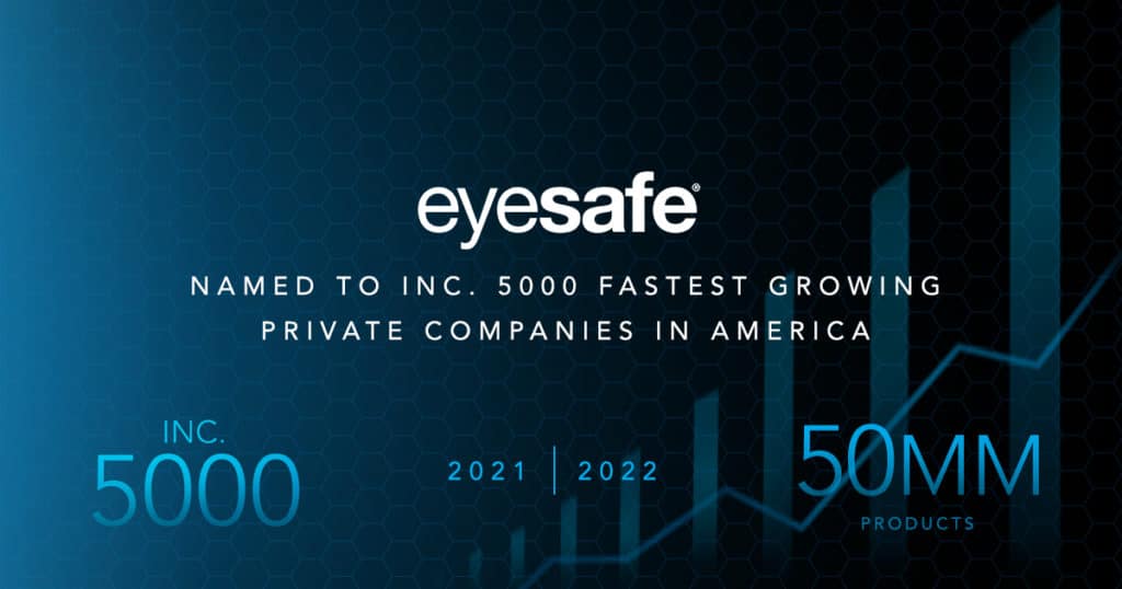 Eyesafe is named to Inc 5000 list of America's fastest growing private companies for the second consecutive year.