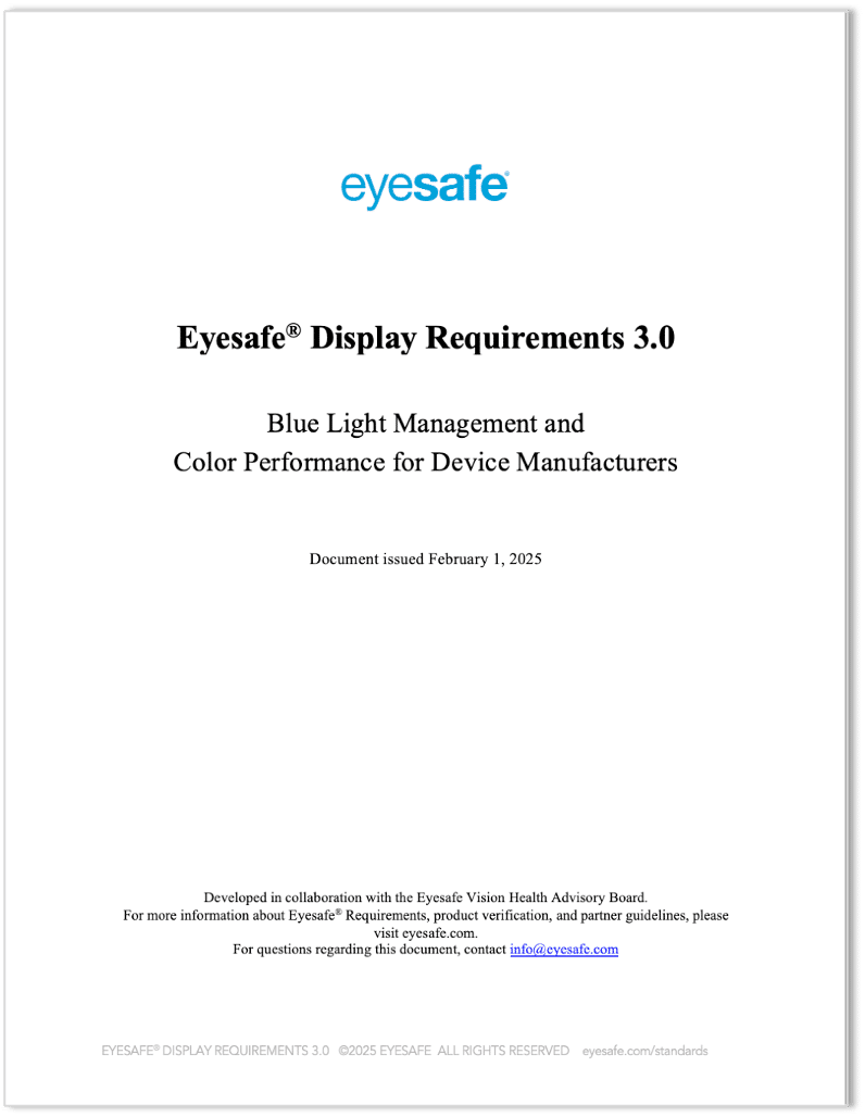 Eyesafe Display Requirements 3.0