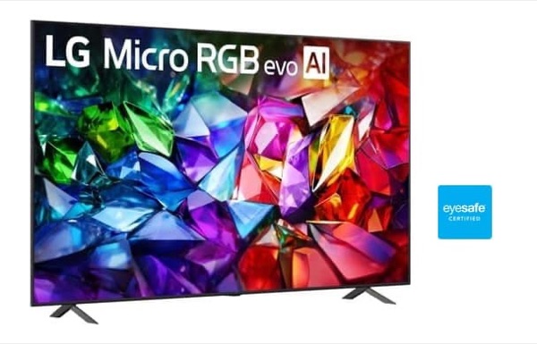 LG Micro RGB evo TV with the Eyesafe mark